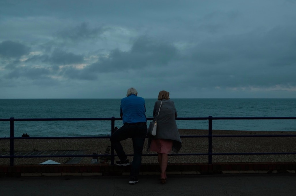 Facing the beach during a gloomy day